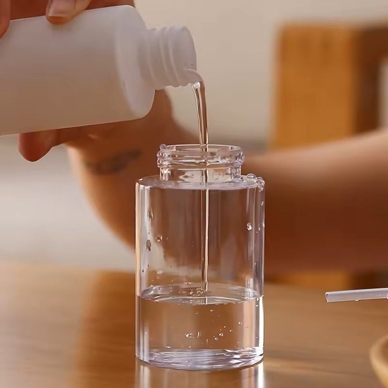 Transparent PushDown Pump Bottle  Refillable Dispenser For Makeup Nail Polish Remover  Travel Use 7