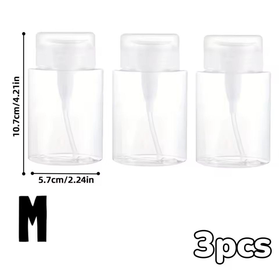 Transparent PushDown Pump Bottle  Refillable Dispenser For Makeup Nail Polish Remover  Travel Use 18
