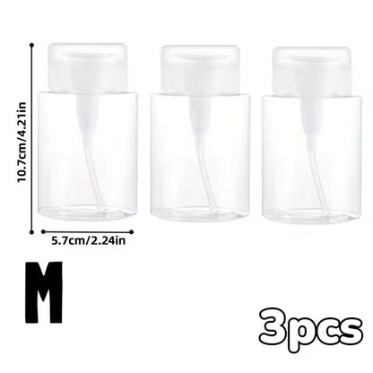 Transparent PushDown Pump Bottle  Refillable Dispenser For Makeup Nail Polish Remover  Travel Use 18
