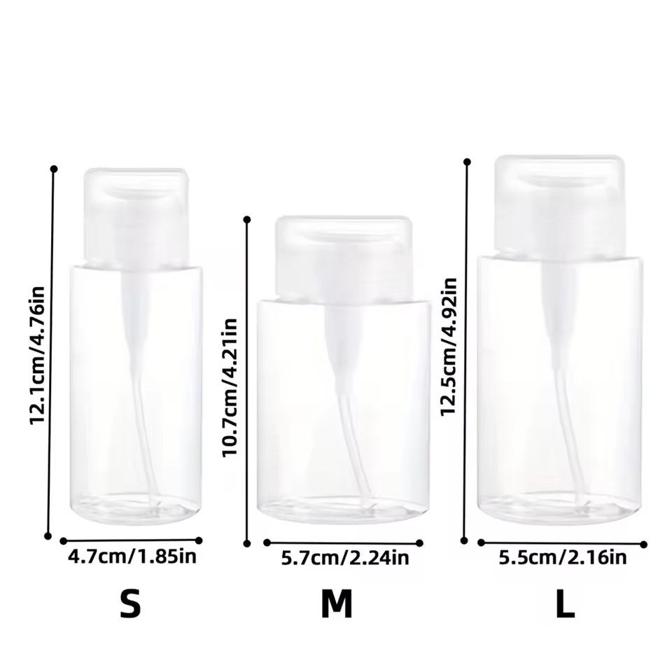 Transparent PushDown Pump Bottle  Refillable Dispenser For Makeup Nail Polish Remover  Travel Use 20