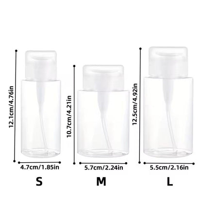 Transparent PushDown Pump Bottle  Refillable Dispenser For Makeup Nail Polish Remover  Travel Use 20