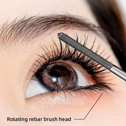 Metal Iron Waterproof Silk Fiber Mascara – Long, Black, Curling & Non-Clumping Lash Extension Effect