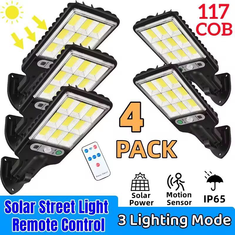 SolarPro Outdoor Motion-Sensor LED Street Light – Waterproof Solar Street Light with 3 Lighting Modes