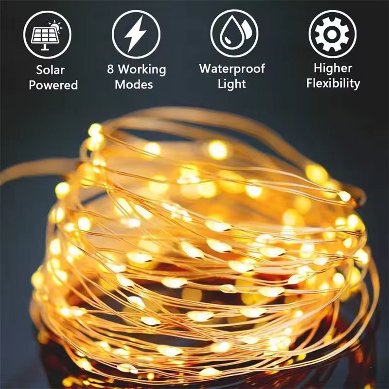 SolarGlow Pro Outdoor LED String Lights  Waterproof Garden Fairy Lights For Patio Party  Christmas 2