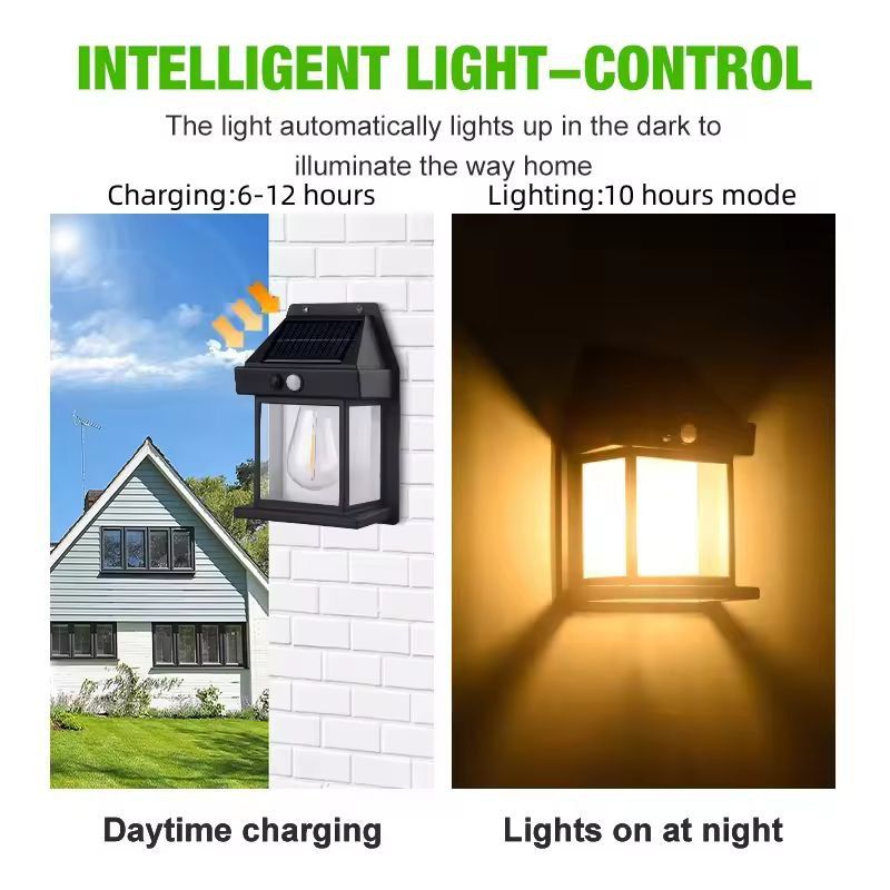 SolarGuard MotionSensor Solar Wall Light  Waterproof Exterior DusktoDawn Security Lamp 1