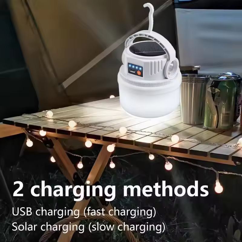 AllInOne Solar  USBC Rechargeable Waterproof Camping Lantern 1