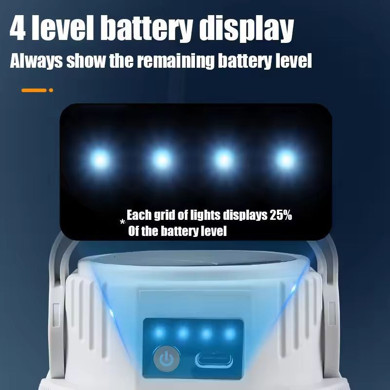 AllInOne Solar  USBC Rechargeable Waterproof Camping Lantern 3