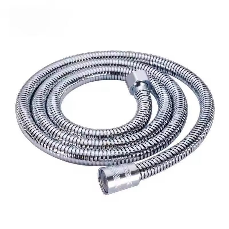 Flexible Stainless Steel Shower Hose  15 M  2 M Black  Silver Bathroom Extension Pipe 1