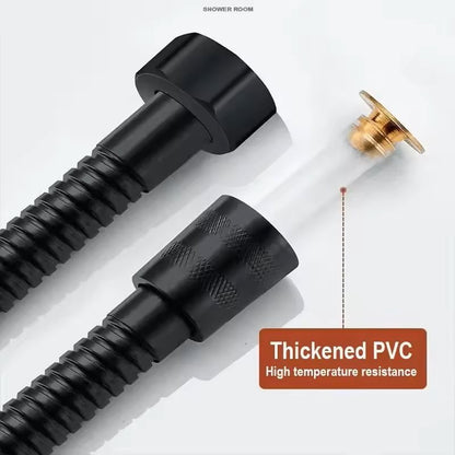 Flexible Stainless Steel Shower Hose  15 M  2 M Black  Silver Bathroom Extension Pipe 4