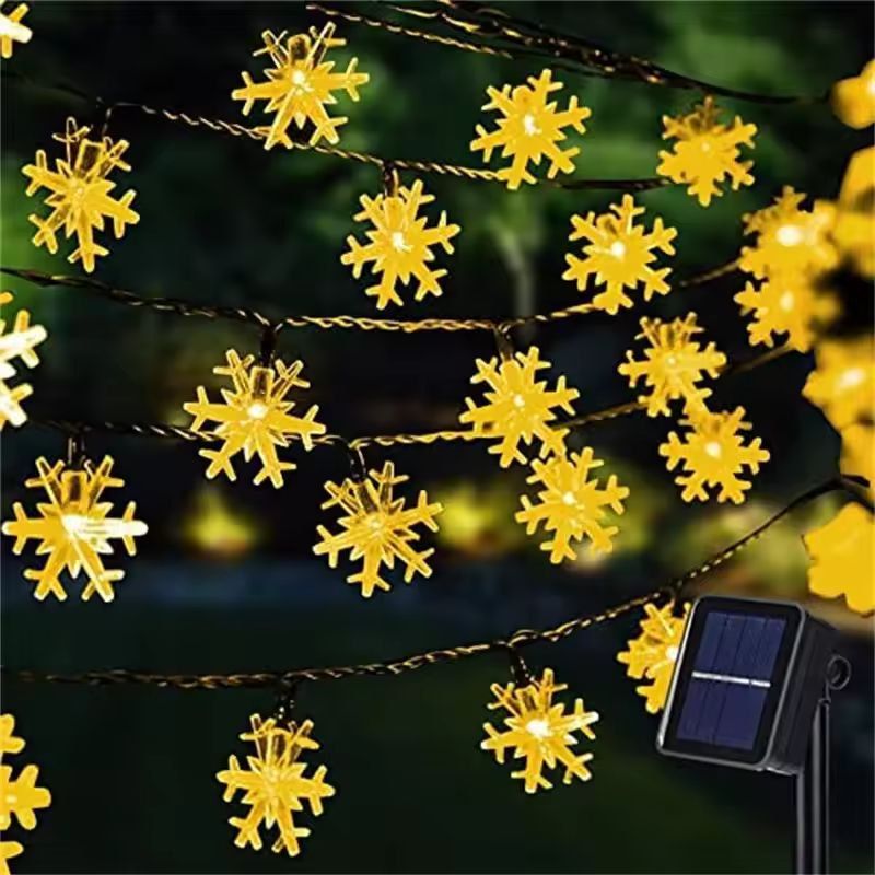 RadiantGlow Solar Snowflake String Lights 60 LED 8Mode Outdoor Waterproof Fairy Lights 9