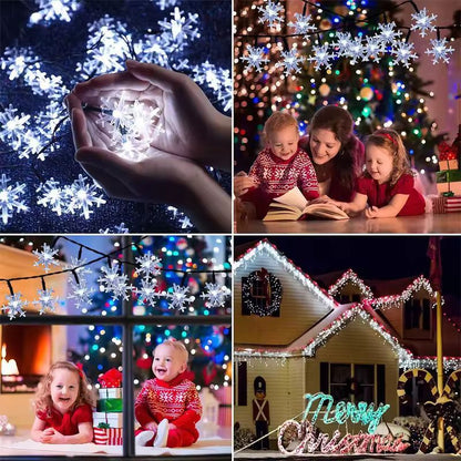 RadiantGlow Solar Snowflake String Lights 60 LED 8Mode Outdoor Waterproof Fairy Lights 5