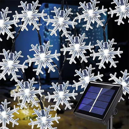 RadiantGlow Solar Snowflake String Lights 60 LED 8Mode Outdoor Waterproof Fairy Lights 6