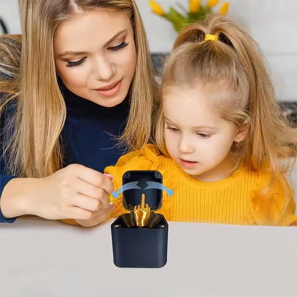Middle Finger Surprise Gift Box Pop-Up Prank Toy for Friends, Office & Home