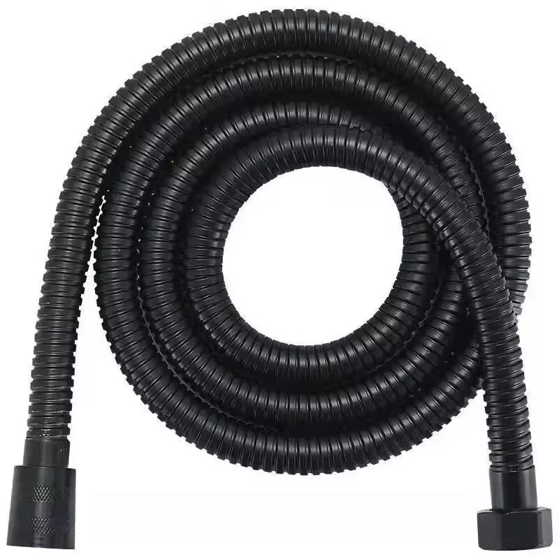 Flexible SUS 304 Stainless Steel Shower Hose  15 M  2 M Black  Silver Bathroom Extension Pipe 1