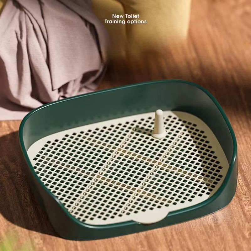 Portable Dog Potty Training Tray With Fence And Pillar For Indoor Pee Pads 1