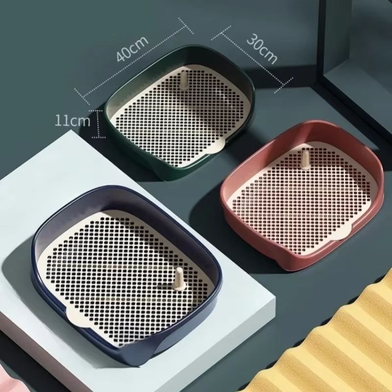Portable Dog Potty Training Tray With Fence And Pillar For Indoor Pee Pads 2