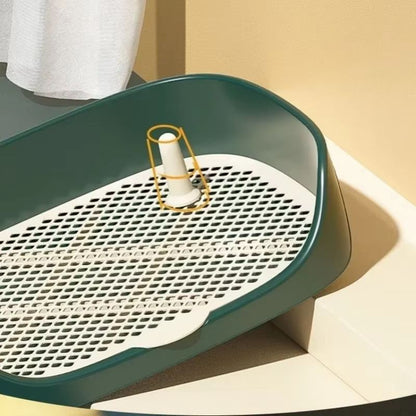 Portable Dog Potty Training Tray With Fence And Pillar For Indoor Pee Pads 5