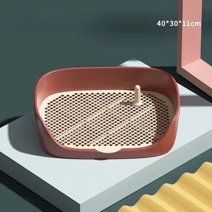 Portable Dog Potty Training Tray With Fence And Pillar For Indoor Pee Pads 7