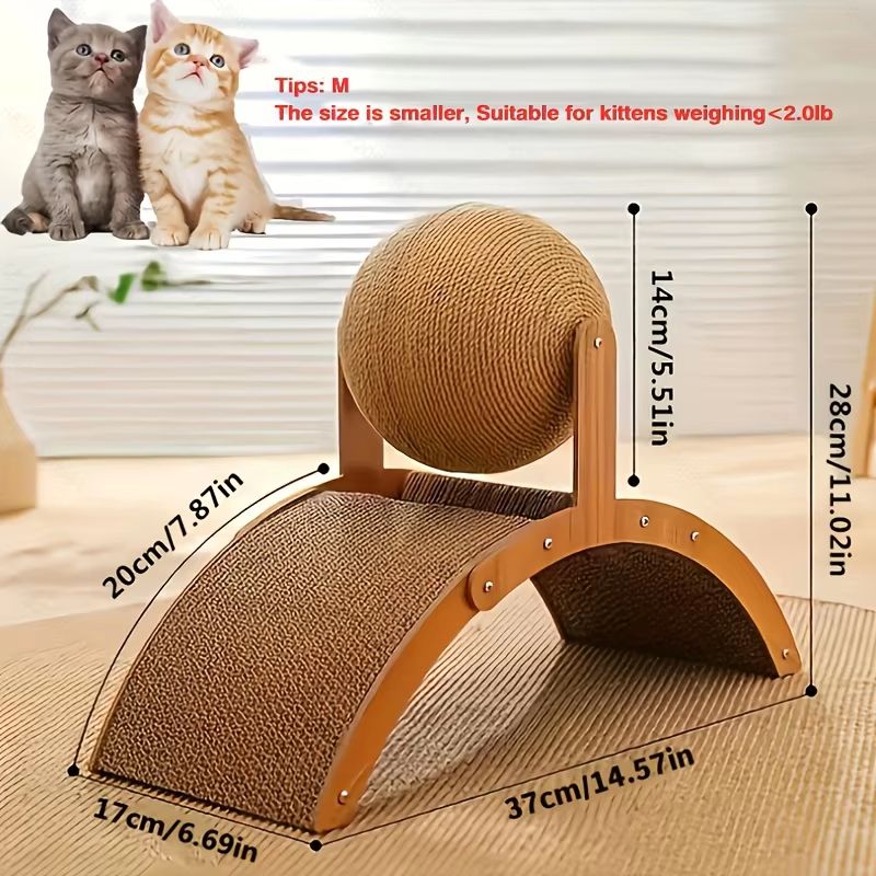 Vertical Cat Scratching Ball  Board Toy With Corrugated Column 1
