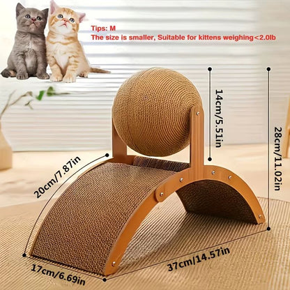Vertical Cat Scratching Ball  Board Toy With Corrugated Column 1