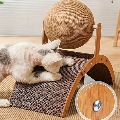 Vertical Cat Scratching Ball  Board Toy With Corrugated Column 2