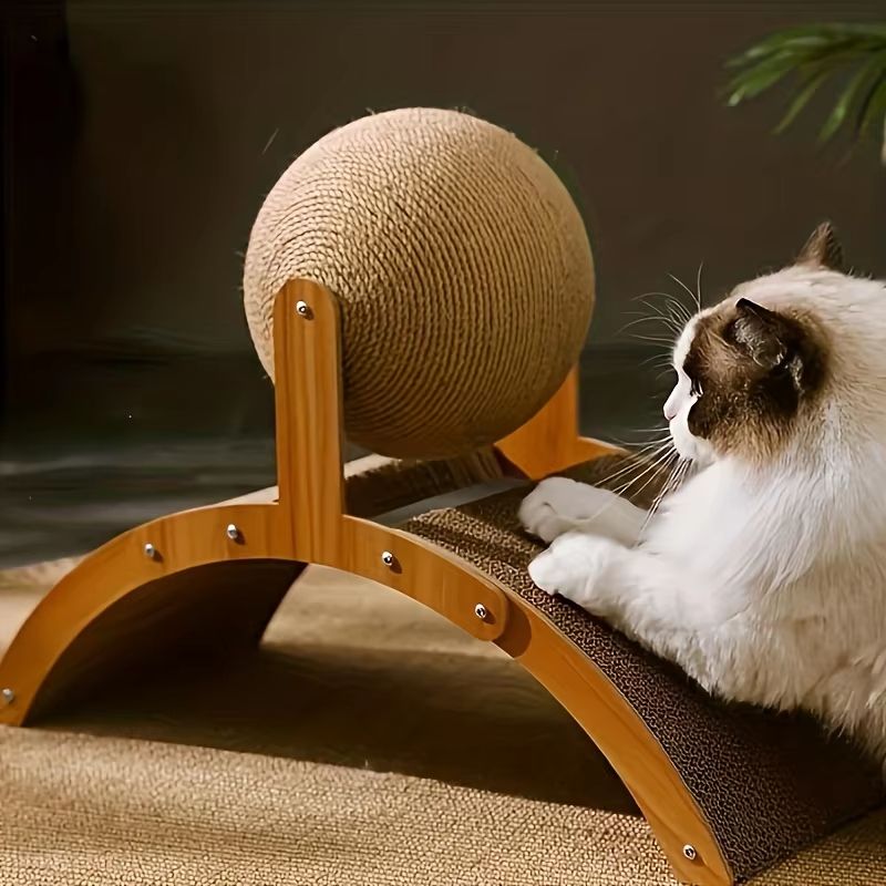 Vertical Cat Scratching Ball  Board Toy With Corrugated Column 4