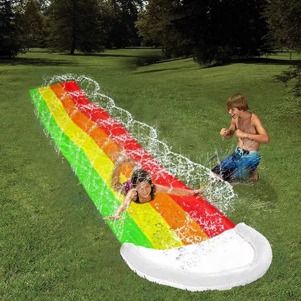 157 Ft X 25 Ft Inflatable Backyard Water Slide Mat With Sprinkler Splash Track 1