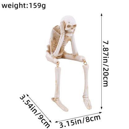 Realistic Resin See No Evil Speak No Evil Hear No Evil Skeleton Figurine Set 6