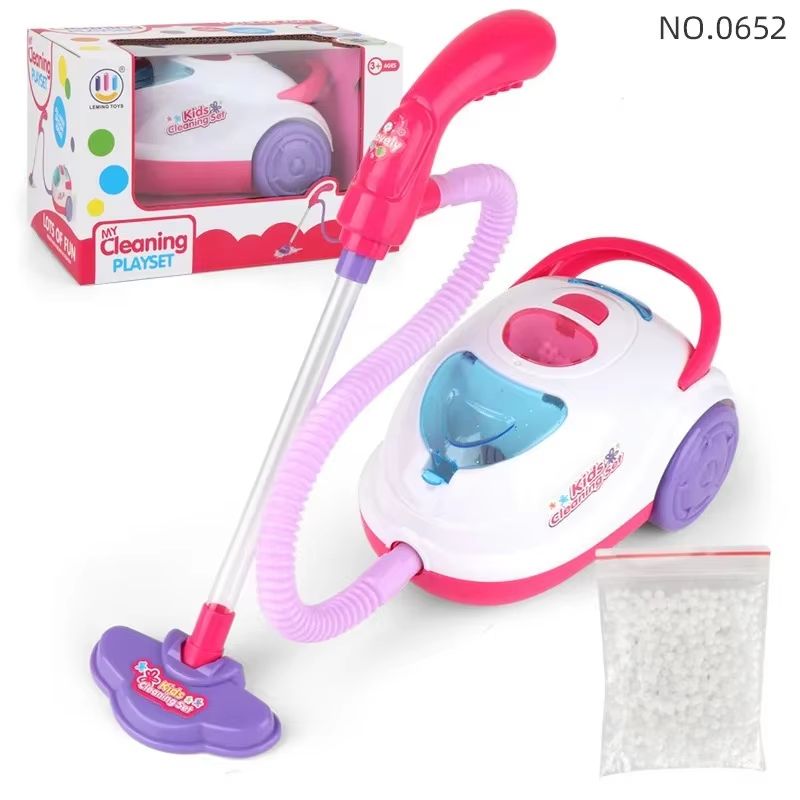 Kids Electric Pretend Vacuum Cleaner Toy With Lights And Broom Set 6