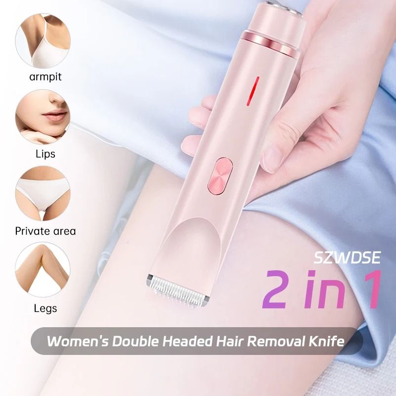Dual Head Painless Women Electric Razor Bikini Trimmer Wet and Dry Electric Shaver