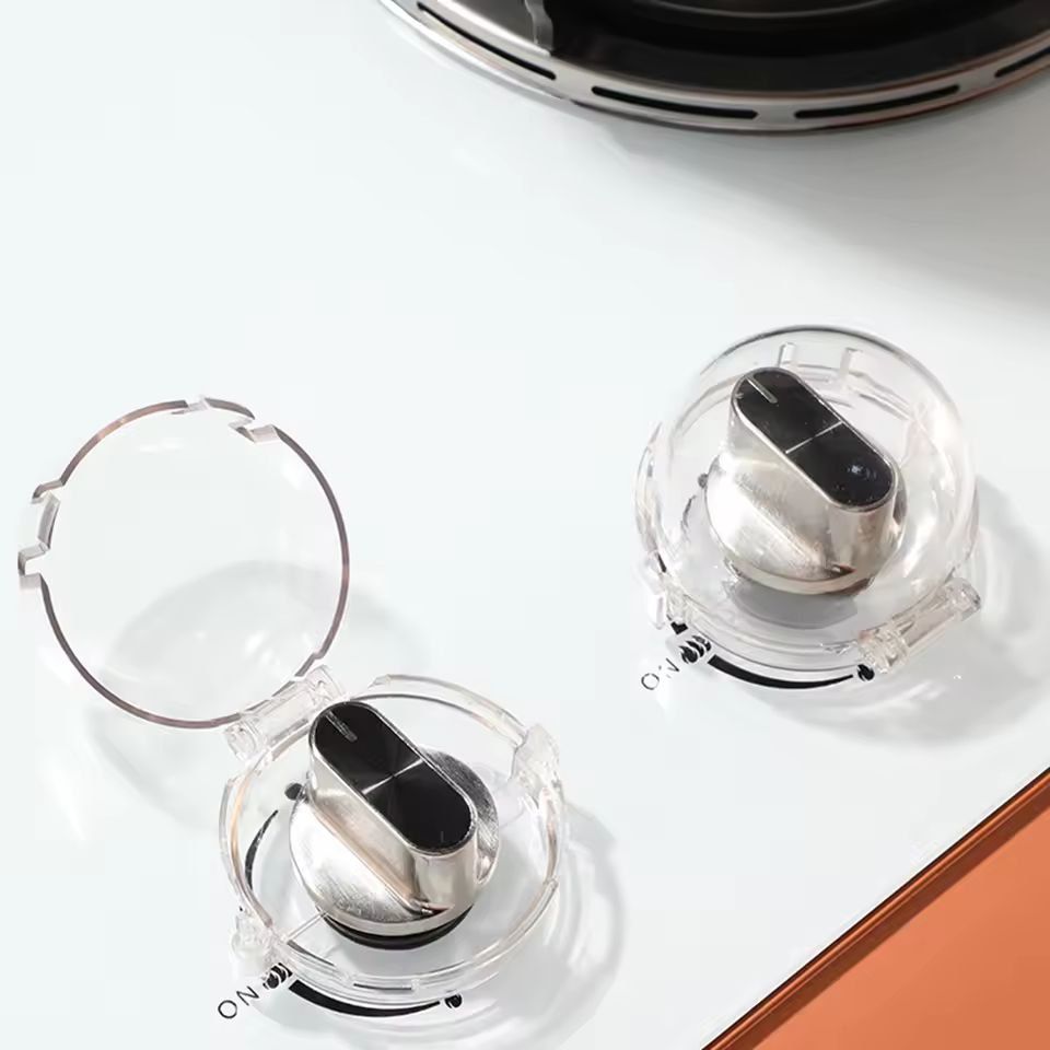 ClearGuard 2Piece Gas Stove Knob Cover Set  Child Proof Stove Knob Lock For Safe Kitchens 4