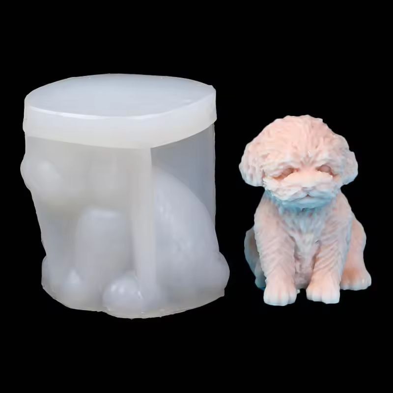 DoggieDream 3D Teddy Pet Silicone Candle  Soap Mold  DIY Animal Ornament Craft 4