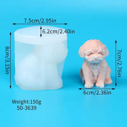 DoggieDream 3D Teddy Pet Silicone Candle  Soap Mold  DIY Animal Ornament Craft 5