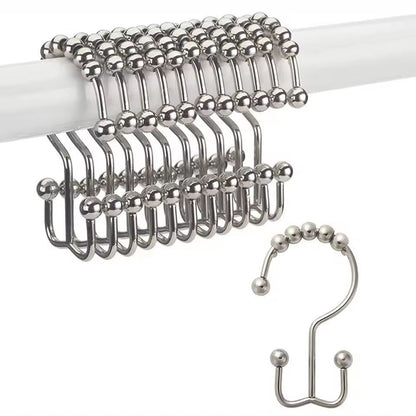Premium DoubleSided Shower Curtain Hooks  SmoothGlide Metal Rings For Easy Bathroom Curtain Hanging 2