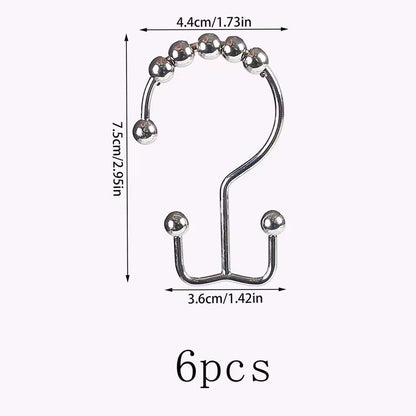 Premium DoubleSided Shower Curtain Hooks  SmoothGlide Metal Rings For Easy Bathroom Curtain Hanging 6