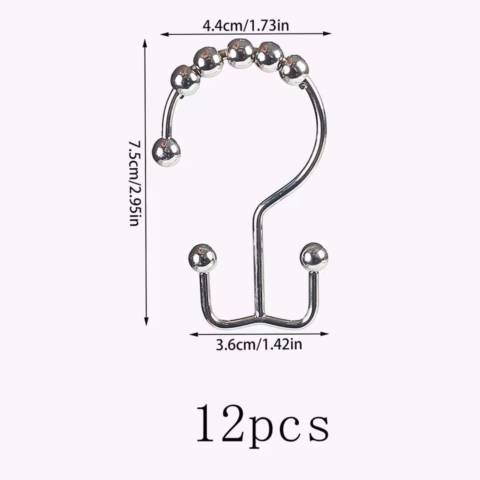 Premium DoubleSided Shower Curtain Hooks  SmoothGlide Metal Rings For Easy Bathroom Curtain Hanging 7