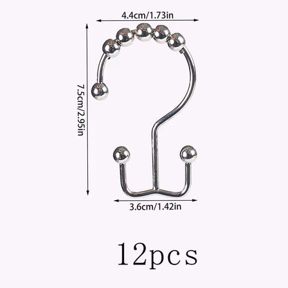 Premium DoubleSided Shower Curtain Hooks  SmoothGlide Metal Rings For Easy Bathroom Curtain Hanging 7