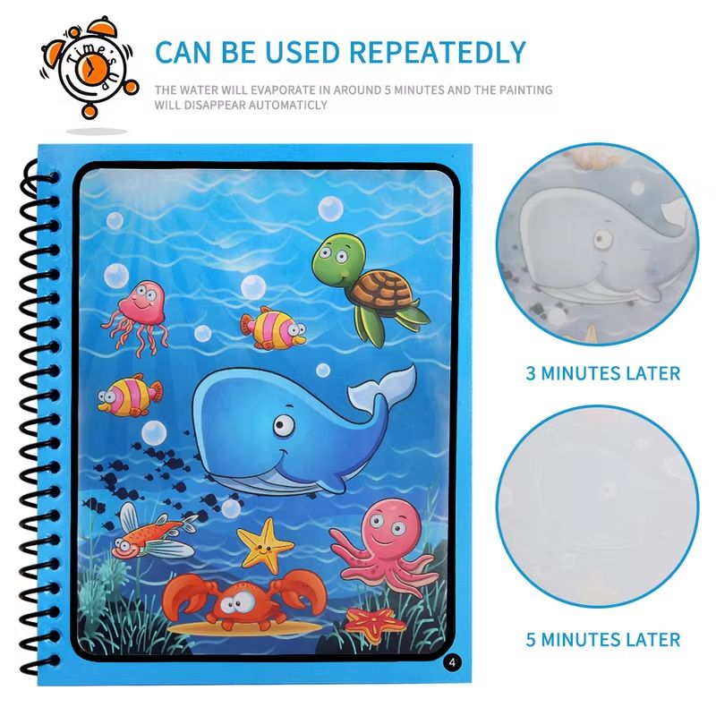 Magical Montessori Water Drawing Book  Reusable Sensory Coloring Toy For Kids 4