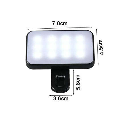 Pocket LED Selfie Light Tri Color Clip On Video And Photo Fill Lamp 3
