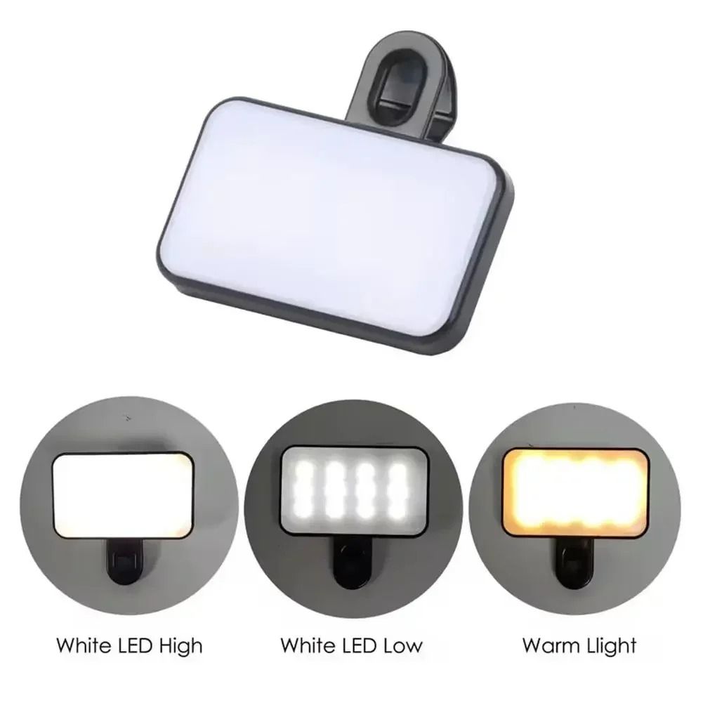 Pocket LED Selfie Light Tri Color Clip On Video And Photo Fill Lamp 4