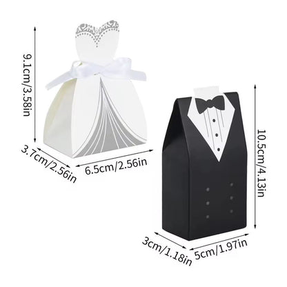 Elegant Bride  Groom Candy Boxes  50 Piece Wedding Favor Set 3
