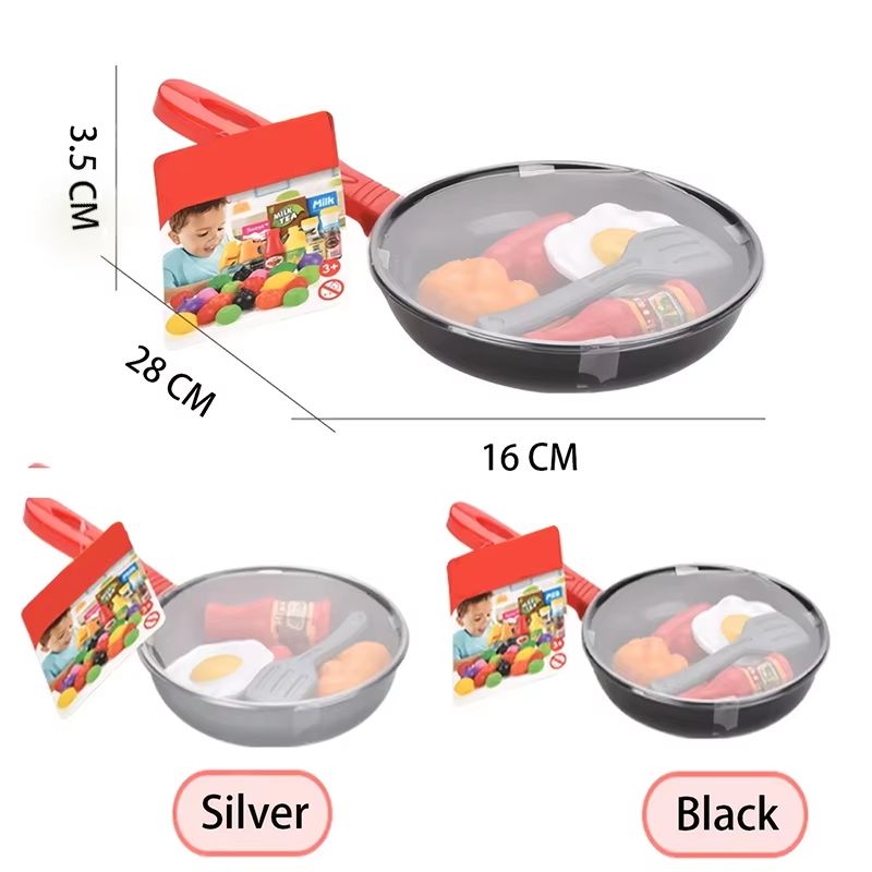 8Piece Kids Pretend Play Kitchen Food  Cookware Set With Pot Veggie Meat Bread Omelette And Hot Dog 1