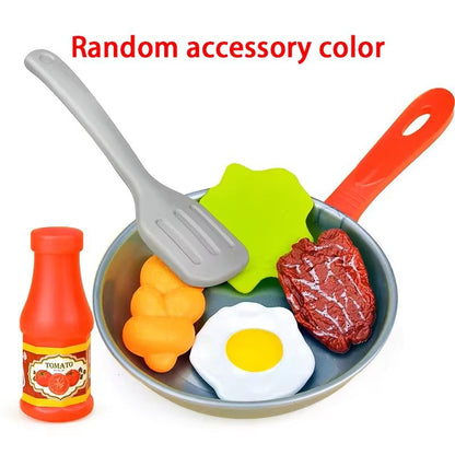 8Piece Kids Pretend Play Kitchen Food  Cookware Set With Pot Veggie Meat Bread Omelette And Hot Dog 6