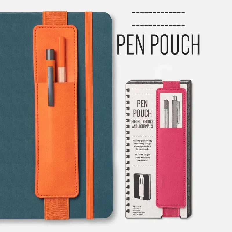 Notebook Pen Case With Elastic Buckle Pu Leather Pen Bag For Office Meeting Fashion School Statione 1