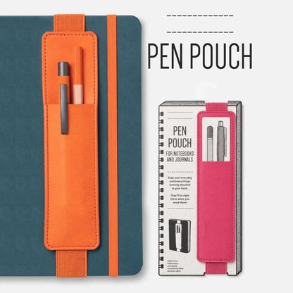 Notebook Pen Case With Elastic Buckle Pu Leather Pen Bag For Office Meeting Fashion School Statione 1
