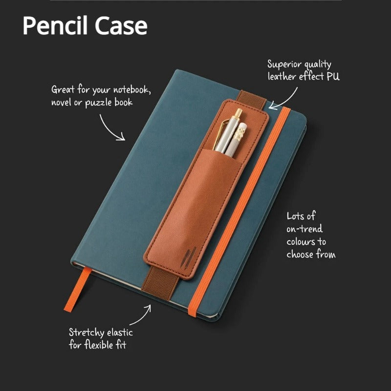 Notebook Pen Case With Elastic Buckle Pu Leather Pen Bag For Office Meeting Fashion School Statione 2