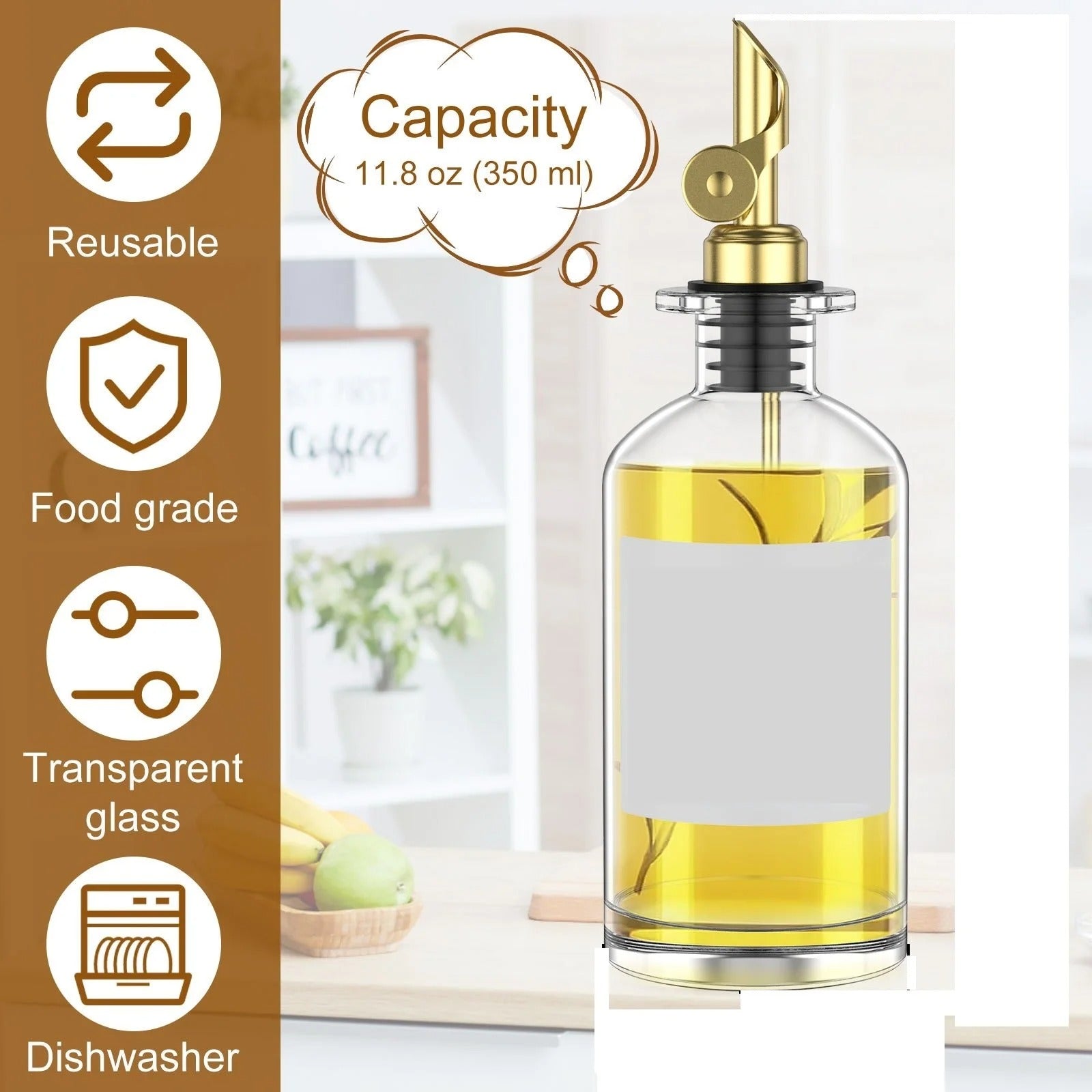 Bottle Seasoning Bottle, Glass Olive Oil Dispenser, Vinegar Bottle Condiment, Kitchen Stuff Container Kitchen Gadgets