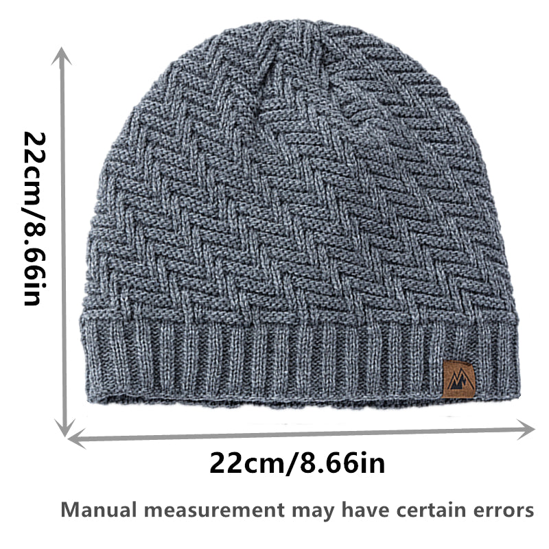 Fashion Knitted Hats For Men And Women Unisex Peak Labal Winter Hats Lined Warm Sports Hats Beanie  4