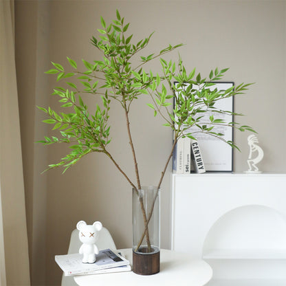 Green Tall Plants Fake, Artificial Plants Nandina Tree, Faux Branches Leaves Plants for Home Garden Office Decor