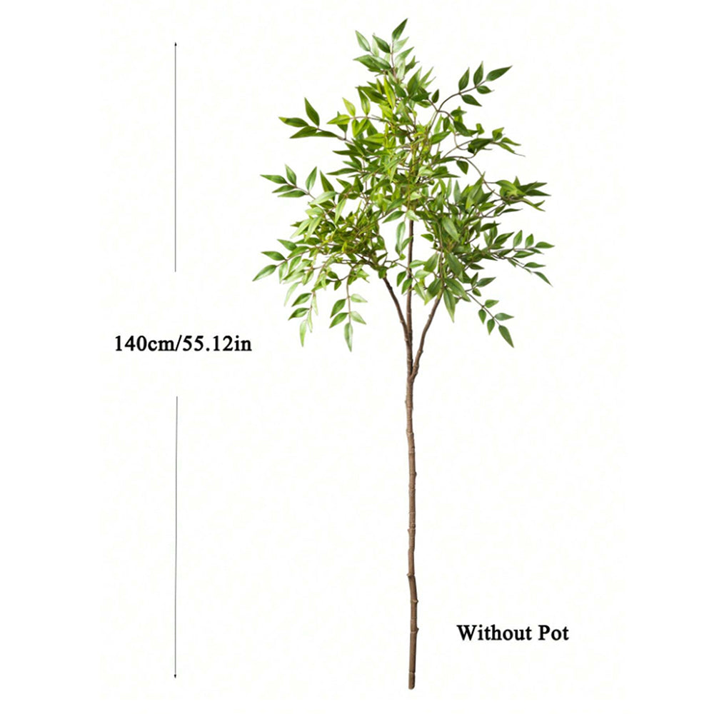 Green Tall Plants Fake, Artificial Plants Nandina Tree, Faux Branches Leaves Plants for Home Garden Office Decor